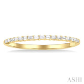 1/10 ctw Straight Row Baguette Cut Diamond Stackable Fashion Band in 10K Yellow Gold